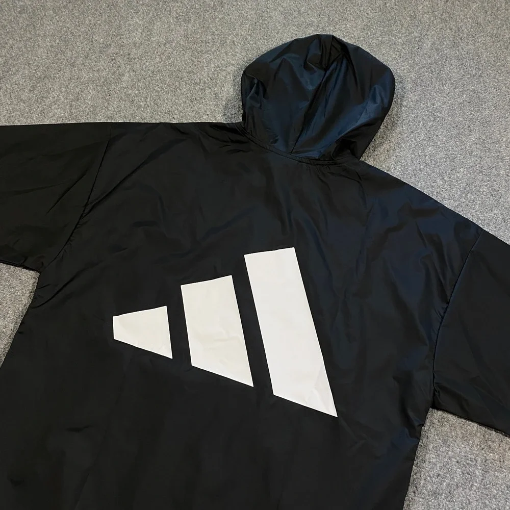 Adidas Essentials Big Logo Mesh Lined Windbreaker Jacket Adult Small Black White
